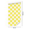 Checkerboard Wallpaper White and Yellow for Living Room and Bedroom 50x1000