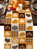 Fall Pumpkins Maple Leaves Turkey Plaid Table Runner Party Decor Reusable Kitchen Dining Table Runner Thanksgiving Decorations