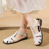 Fashion 2025 New Summer Flat Shoes Square Toe Pleated Women's Sandals Classic Slingback Casual Women's Slippers Party Women's Sandals