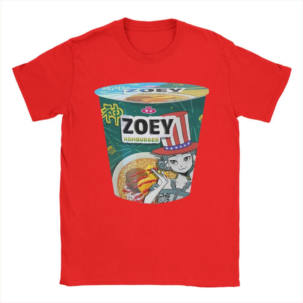 ZOEY Hamburger Ramyeon  Ramen Huntrix Men T Shirts Demon Hunters  Tees Short Sleeve O Neck T-Shirt Pure Cotton Summer Tops