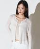 Helene Paris [Hot Summer Set] Linen Lace Top Cardigan [White]