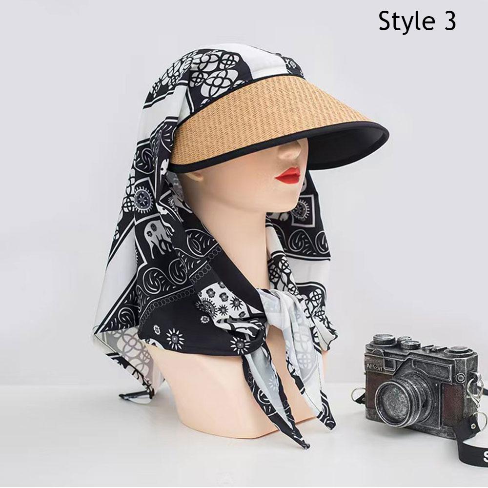 Korean Style Headscarf Hat Outdoor Camping Style Sun Protection Hat Y2K Hip-Hop Scarf Hat Wide Brim Uv Protection Baseball Cap