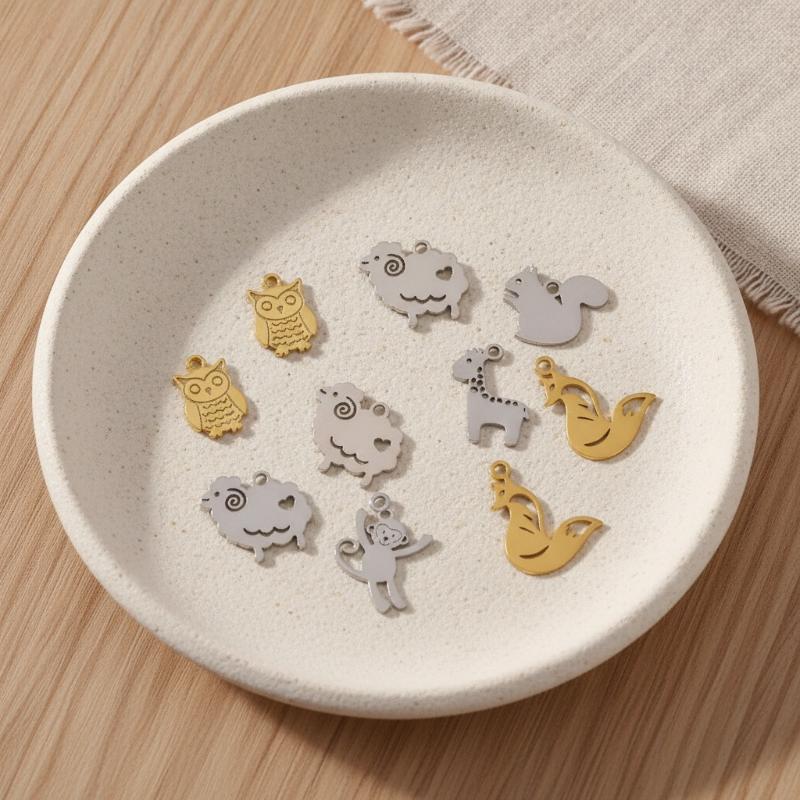 1Pc Stainless Steel Horse/Sheep/Giraffe Charms Cute Elephant Animal Pendant Diy Jewelry Making Accessory For Necklace Bracelet