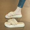Cool slippers women's summer wear 2025 new thick-soled non-slip pregnant women's beach sandals casual fashion super fire one-word drag