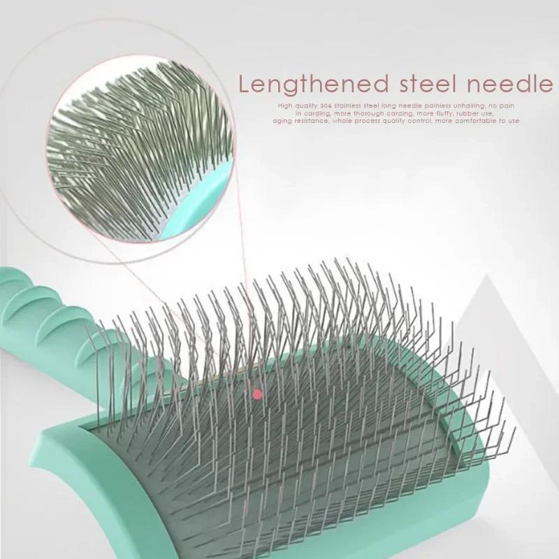 Dog Cat Pet Brush Combs, Needle Brush for Shedding Hair Remove, Massage Grooming Tool, Cleaning Supplies Accessories