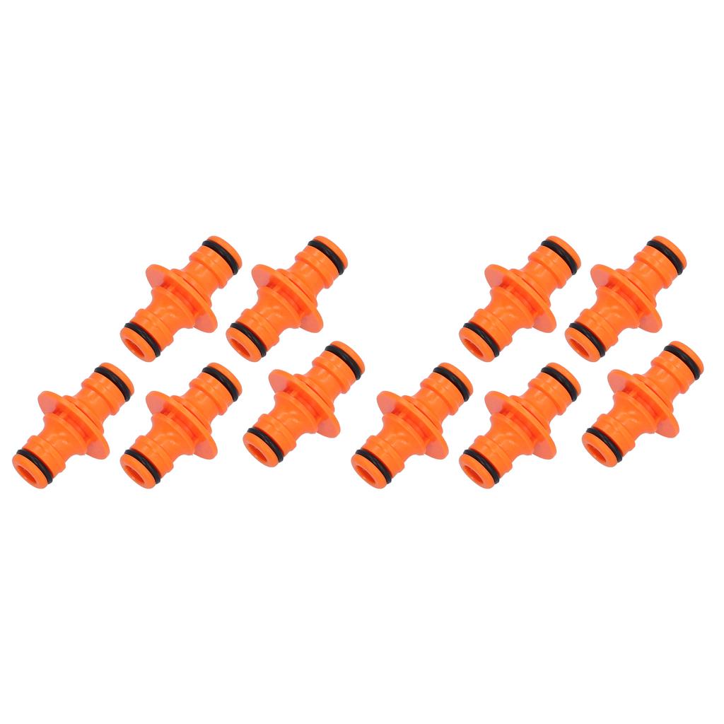 10Pcs Garden Hose Connector 2‑Way Nipple Joint Fitting for Garden Irrigation Watering