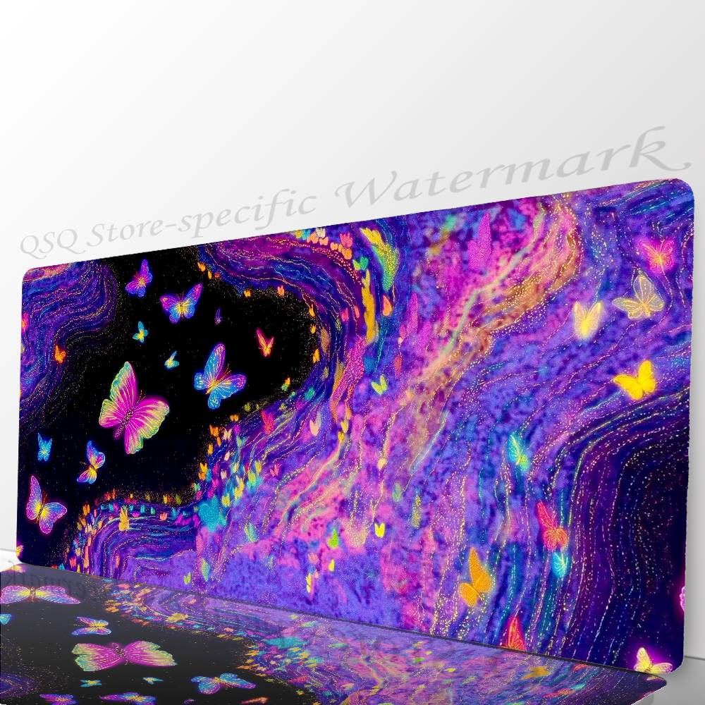 Magical Colorful Butterfly Mousepad Non-slip Suitable For Office Computers Laptops E-sports Game Desk Mats XXL Keyboard