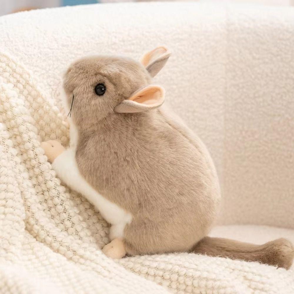 Cozy Chinchilla Plush Toys Lifelike Simulation Rat Doll Kawaii Totoro Plush Doll  Gift Giving
