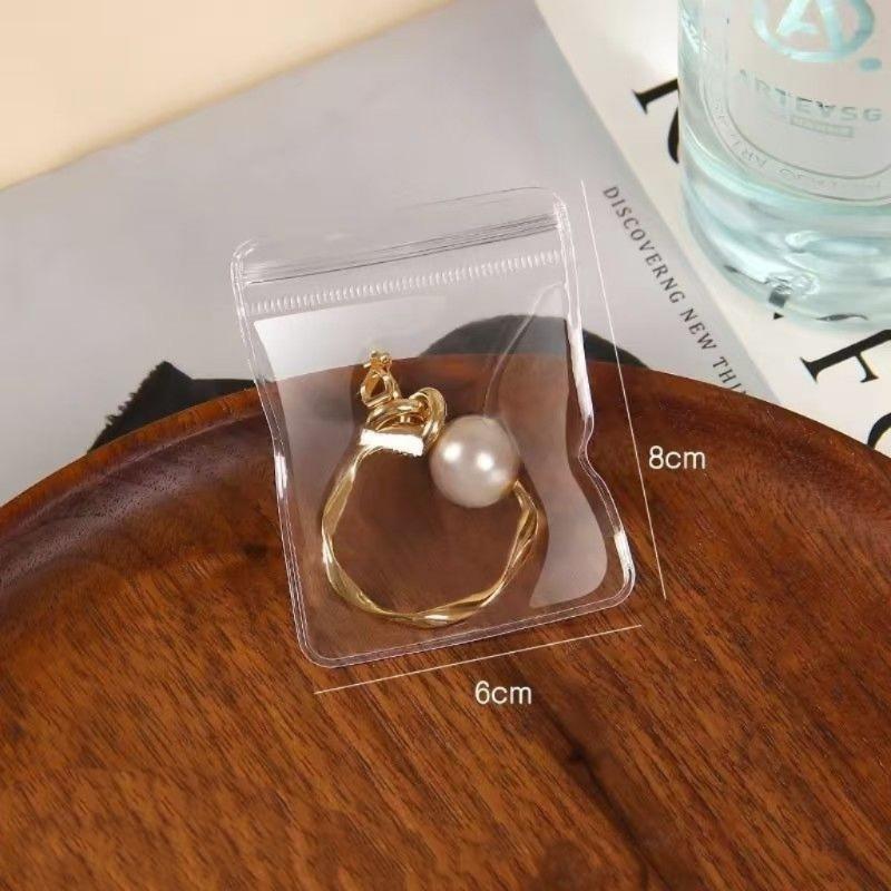 10-200Pcs Jewelry Storage Bag Anti-Oxidation Transparent Jewelry Organizer for Earring Necklace Bracelet Ring Holder Ziplock Bag