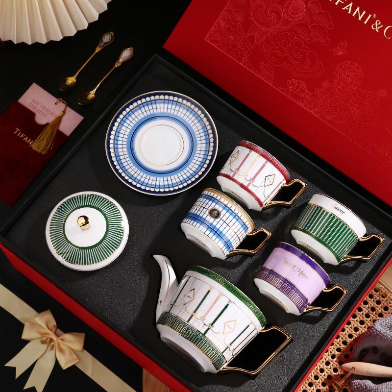 French Afternoon Tea Set Elegant Premium Ceramic Coffee Cup Gift Box Wedding Present Home Tableware Supplies