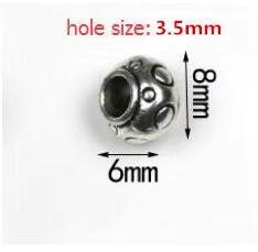 20Pcs/Lot Tibetan Silver Carved Tube Spacer Beads Charms Metal Hollow Big Hole Beads For DIY Bracelet Jewelry Making Accessories