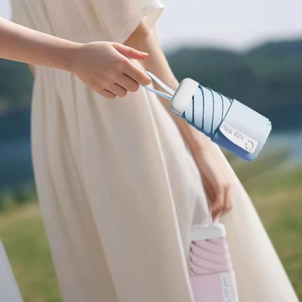 Capsule UPF50 UV Umbrella Windproof Rain Umbrella Portable Mini Sunshade Umbrella  Summer