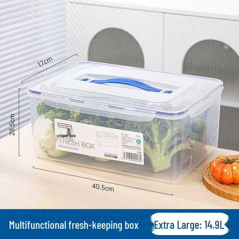 Food Grade Rectangular Plastic Storage Box with Lid - Freezable, Sealable Kitchen & Refrigerator Organizer