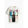 H M Relaxed FiT CoTTon T sHirT creaM basquiaT
