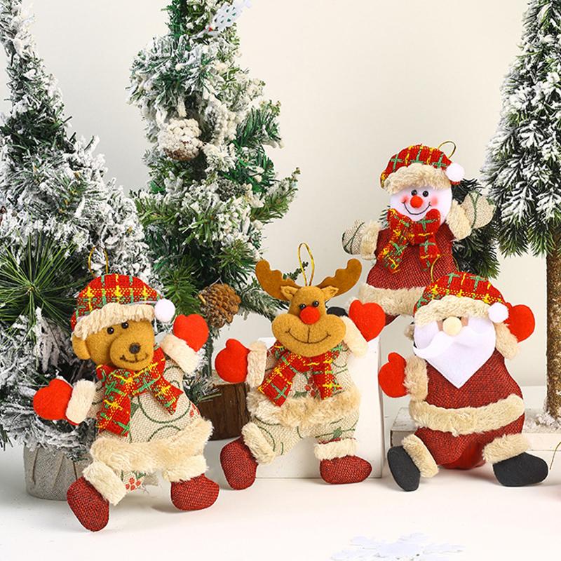 Christmas Doll Decor Itemation  Christmas Tree Hanging Pendant Ornament Xmas Party Santa Claus Snowman Pendant Decor Itemation