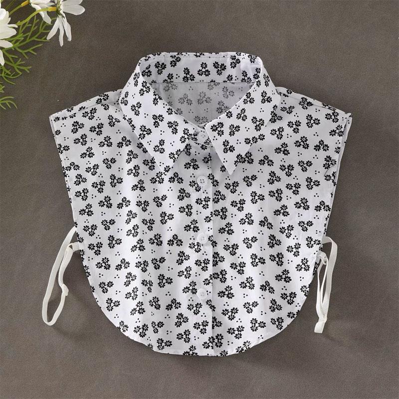 Fashion Cherry Printing Fake Collar Women's Detachable Dickey Collar Faux False Collar Half Shirts for Women Girls One Size