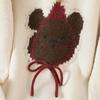 Women's Wool Blend Little Bear Color-block Sweater