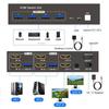 Metal HDTV Switcher For Double Monitors 4 USB3.0 Hubs Seamless Input Switching Enhances Productivity