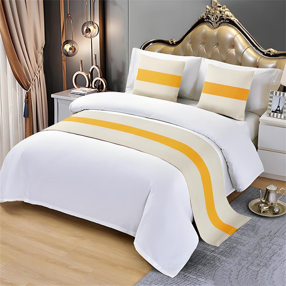 Premium Long Bed Banner Bed with Towel Modern Home Beds End Towel, Hotel Specific Pillow Cover, Light Luxury Bed End Towel