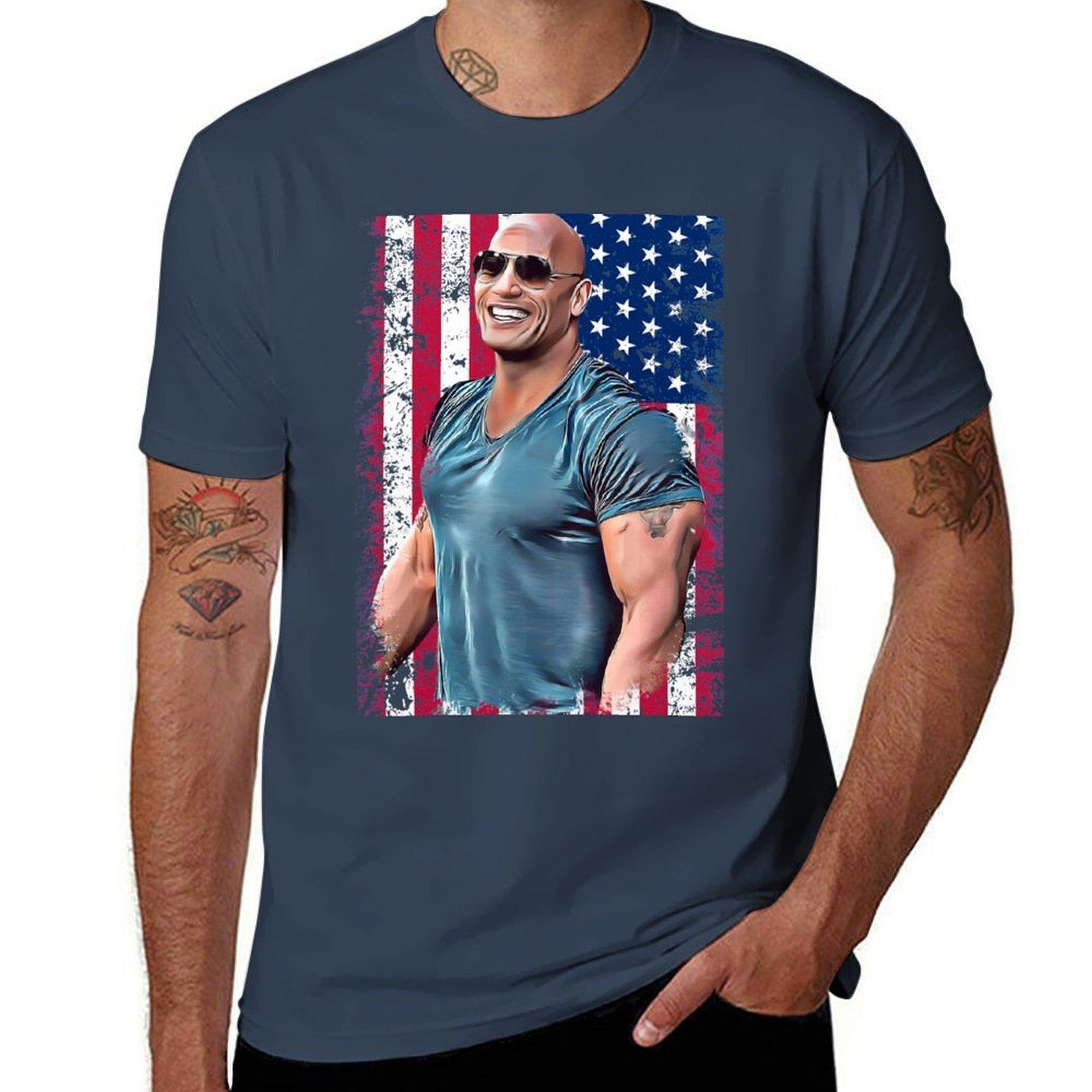 Dwayne The Rock Johnson TShirt Fitness Quick Dry Short Sleeve Top S