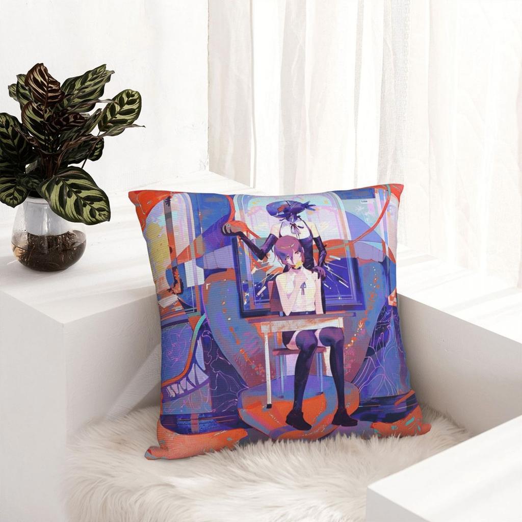 Chainsaw Man Reze Pillowcase Polyester Cushion Cover Decor Anime Bombs Devil Pillow Case Cover Chair Zipper 18'