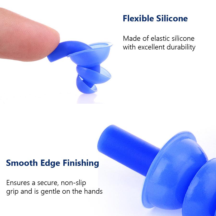 Swimming Nose Clip Earplug Set, Silicone Three-layer Waterproof Non-slip Nose Ears Protectors
