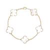 High Version Rose Gold Four-Leaf Clover and Five-Flower Bracelet with Clavicle Chain