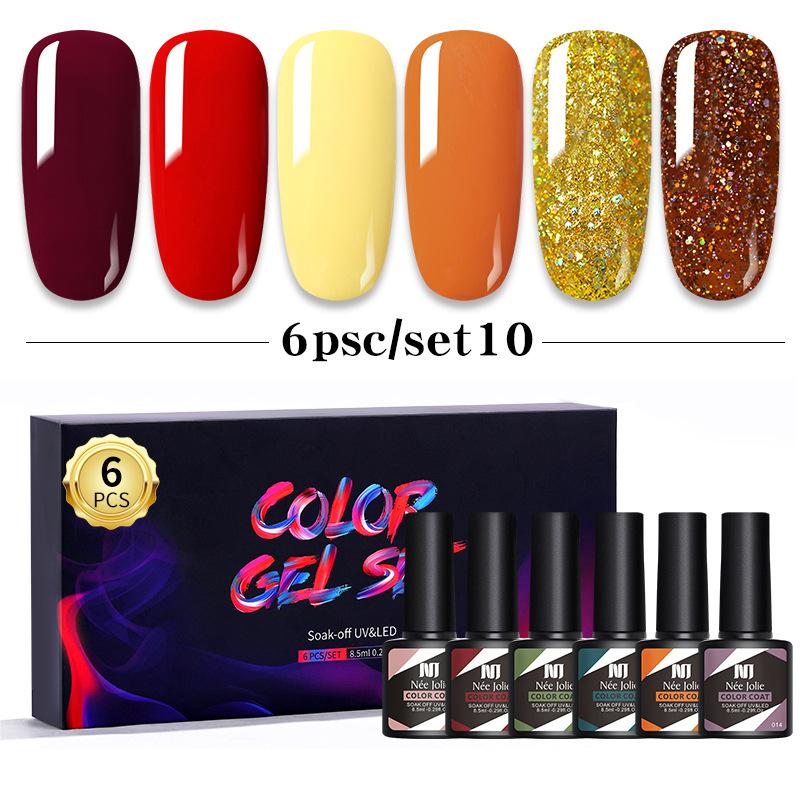 Nail Polish Glue Set 8Ml 6 Bottles Boxed Nail Art Barbie Glue Japanese Nail Color Glue Phototherapy Glue