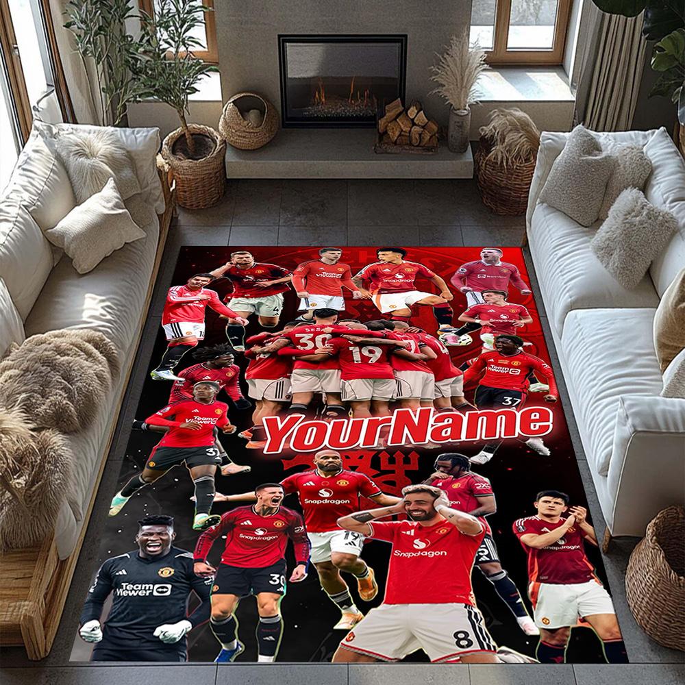 Manchester Customized Name Carpet Design for Foyer Decorate room Outdoor Balcony Antislip Carpet Anime Office Decor Best for Christmas