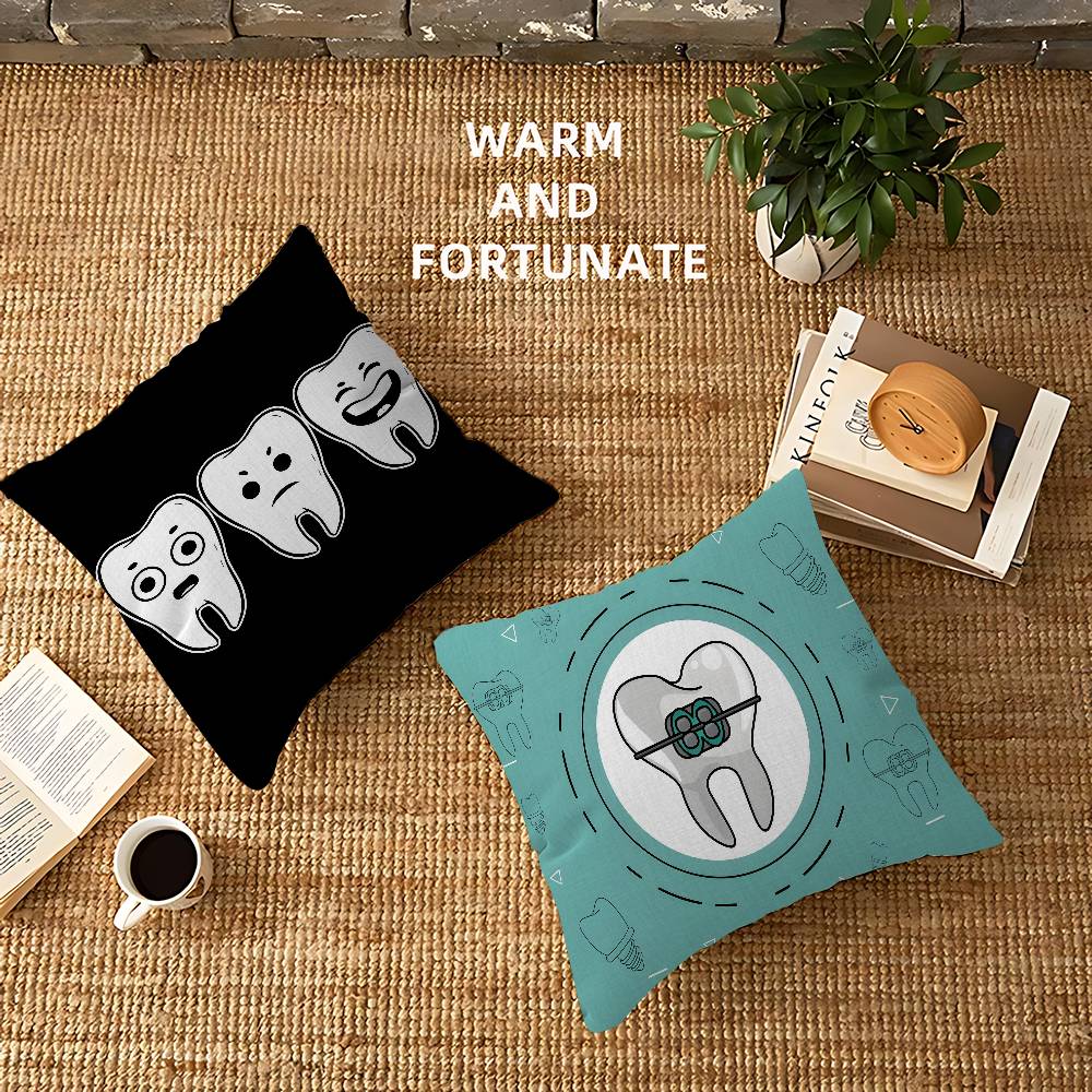 The Dentist Tooth Pillow Cushion Cover Pillowcase Living Room Sofa Home Decor Customized