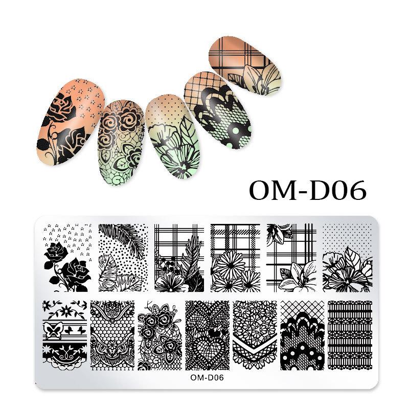 Nail Art Transfer Steel Plate, Rectangular Printing Oil Transfer Printing Steel Plate Blue Film Painted Board Omd Series