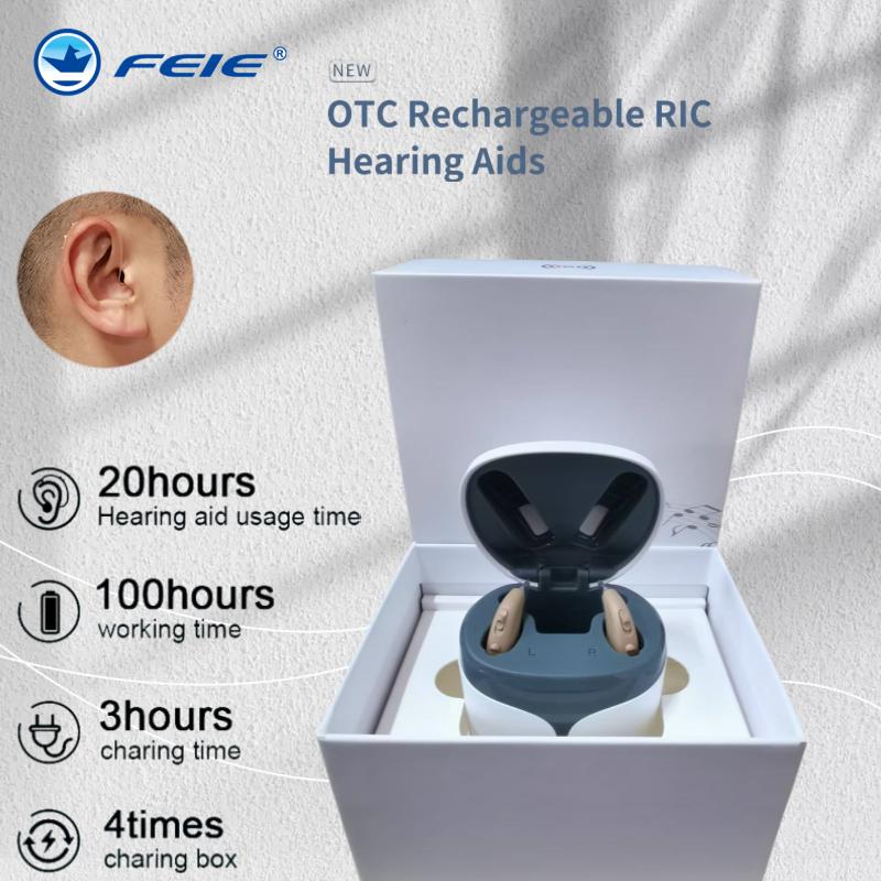 New High Power Binaear Best Invisible Rechargeable Digital Senior Youth Hearing Aids Earphone Sound Amplifier E61 Both Ears