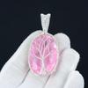 Pink Kunzite Gemstone Pendant, 925 Sterling Silver Pendant, Tree Of Life Jewelry, Wire Wrapped Pendant, Pink Kunzite Jewelry, Kunzite Gifts