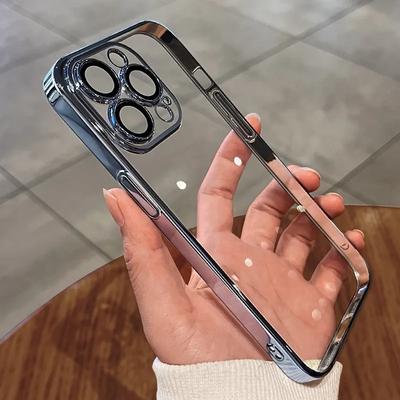 Luxuriöse, galvanisierte Linsenschutzhülle für iPhone 11 12 13 14 Pro Max Xs XR Max 7 8 Plus Mini SE 2020, weiche, transparente Abdeckung