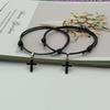 2 Pcs /Lot Cross Couple Wrist Bracelet New Arrival Stylish Fashionable White Black Color Charm Bracelets Present Gift Idea Friend Lover Handmade