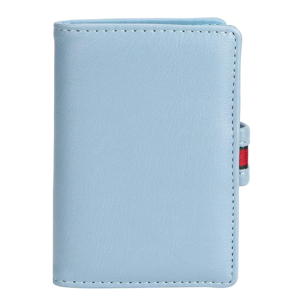 Mini Fashionable RFID Women Card Holder PU Leather Bank Card Box Business Card CaseBlue