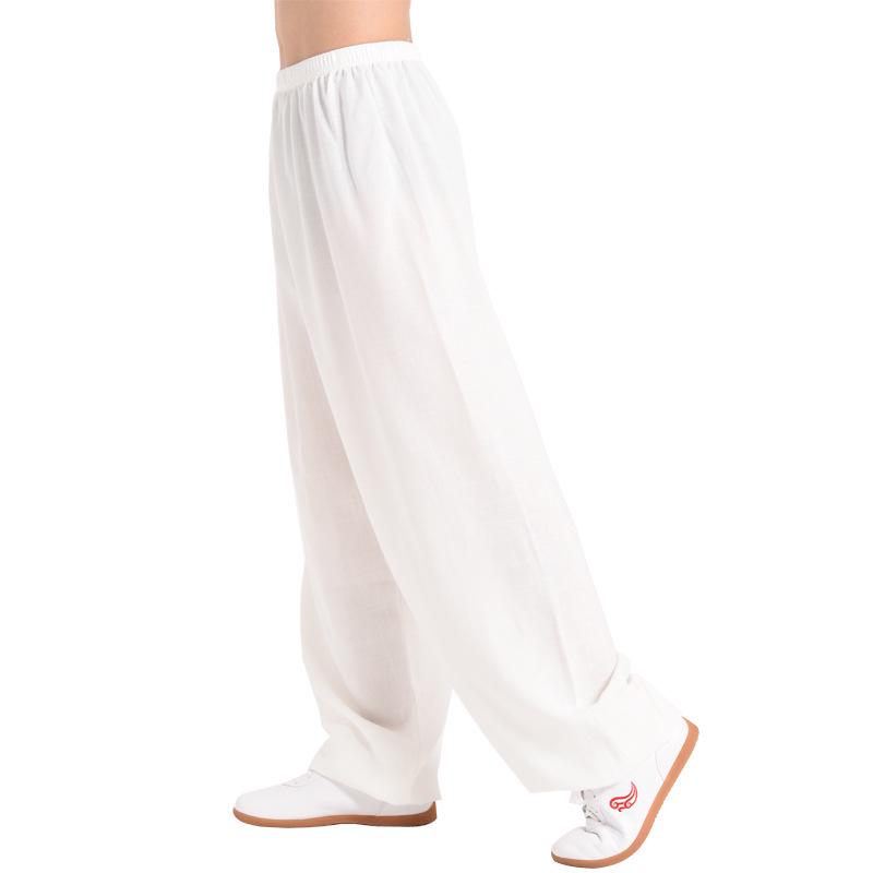 

Унисекс Брюки Тай-чи Свободные Дышащие для Йоги и Спорта для Улицы и Утренней Зарядки M белый