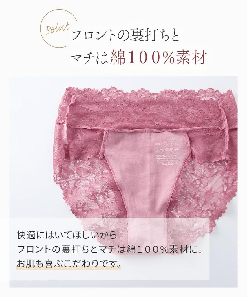Nissen Regular Full Lace Peach and 10L Women's Shorts, Panties, 3-Pack, Pink, Lavender, Blue,