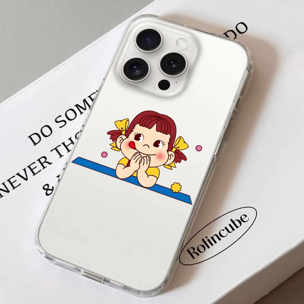 Fujiya Milky Peko Chan Phone Case For IPhone 17 16 15 11 14 12 13 16 Pro Max X XR XS Max Plus Clear Soft Cover