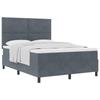 Boxspring Bed with Headboard Dark Grey 140 X 200 Cm Velvet