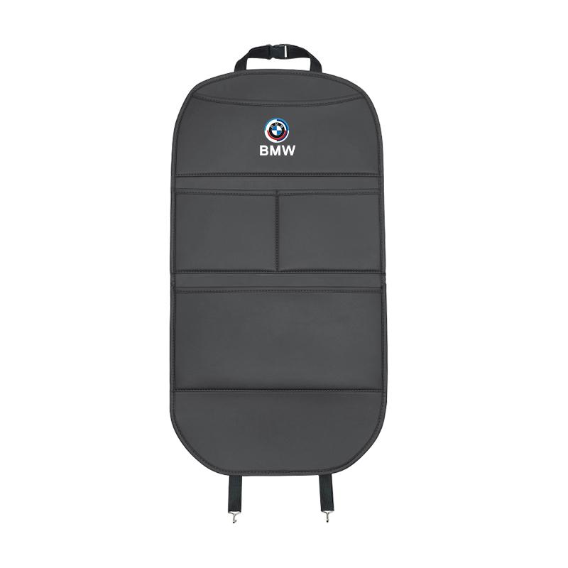 Car Seat Back Leather Protector Kick Mat With Storage Pockets Accessories For BMW G80 G06 G07 G42 G14 G15 G16 F82 F20 / Stickers
