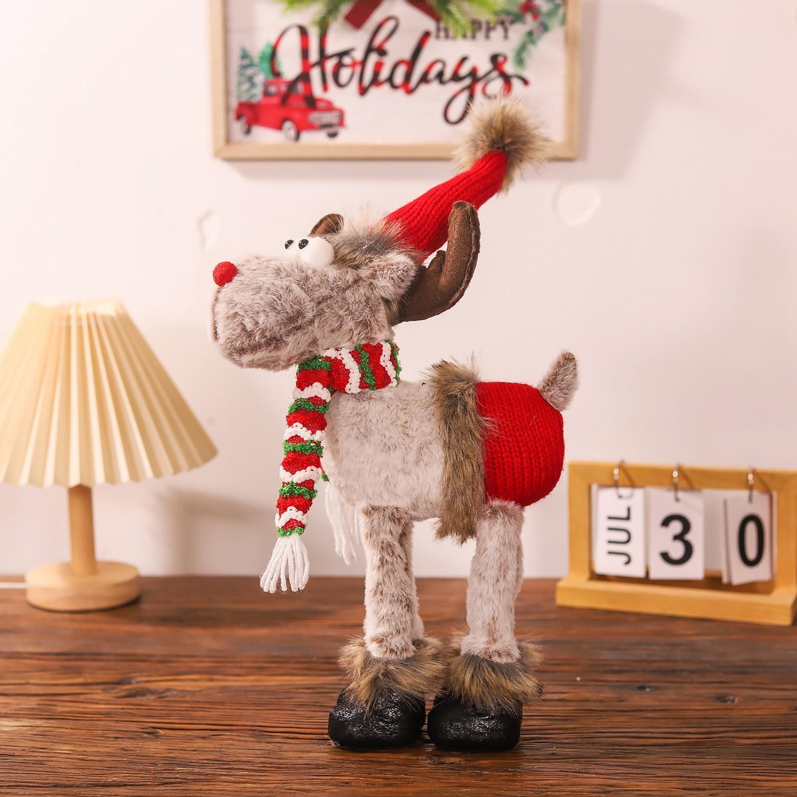 

Різдвяна прикраса лялька Creative Stretch Leg Elk Desktop Window Decoration Prop One Size зелений