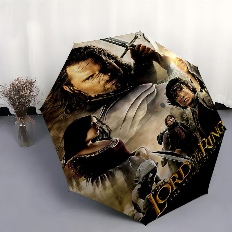 1pc Lord of the Rings Return of the King Automatic Folding Umbrella - Compact 8-Rib Design, Durable Plastic & Iron1217L
