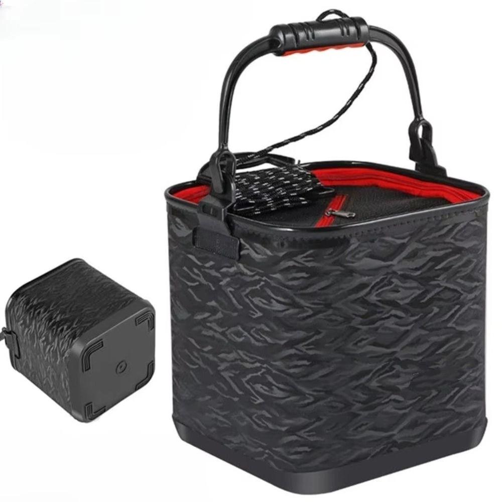 Portable Folding Bucket 3D Textured Fish Bucket Small Fishing Box  Fishing Tackle