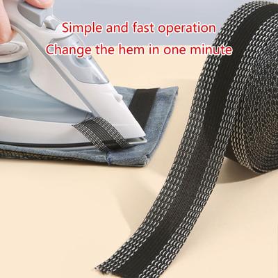10 Meter/10,9 Yards Aufbügelbares Saumband für Anzughosen-Jeans DIY Nähen von Hosen-Kanten kürzen Selbstklebendes Aufbügel-Stoffband