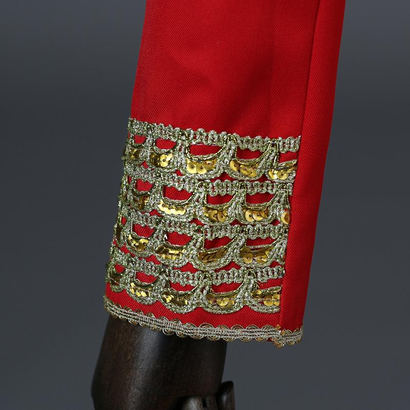 Men's Spanish Bullfighter Costume Stage European Court Performance Costume Bullfighting Costume Embroidered Tassel Three-piece Set