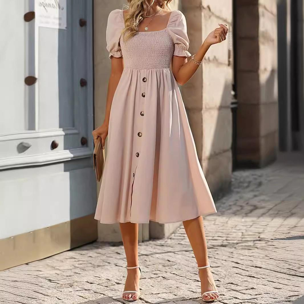 

Женские платья, модные туники, квадратный вырез, короткий рукав, пряжка, платья XL