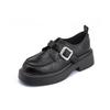 Grape mother winter new thick-soled small leather shoes women's British style thick-soled heightening uniform loafers women's retro shoes