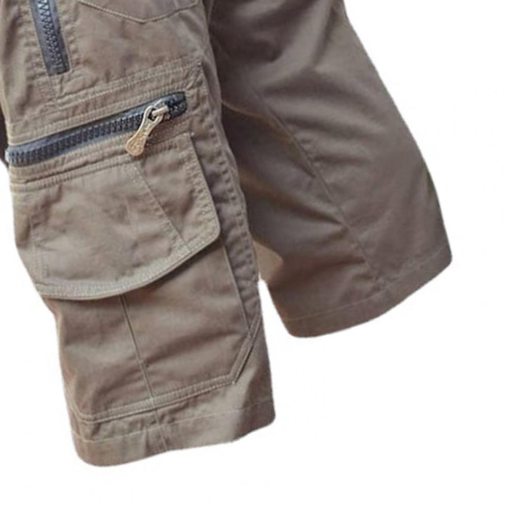 Pantalones cortos elegantes de cintura media para verano, pantalones cortos cargo con bolsillos y cremallera que absorben el sudor.