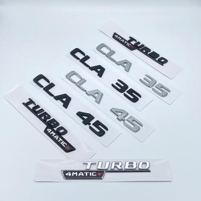 Lettres noires et argentées CLA35 CLA45 Turbo 4matic + emblème pour Mercedes Benz AMG, coffre de garde-boue arrière, Logo C118 W117, 2017